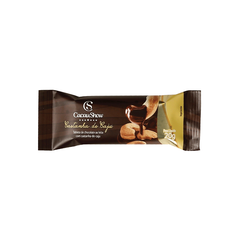 Tablete ao Leite com Castanha de Caju 20g, , large. image number 0