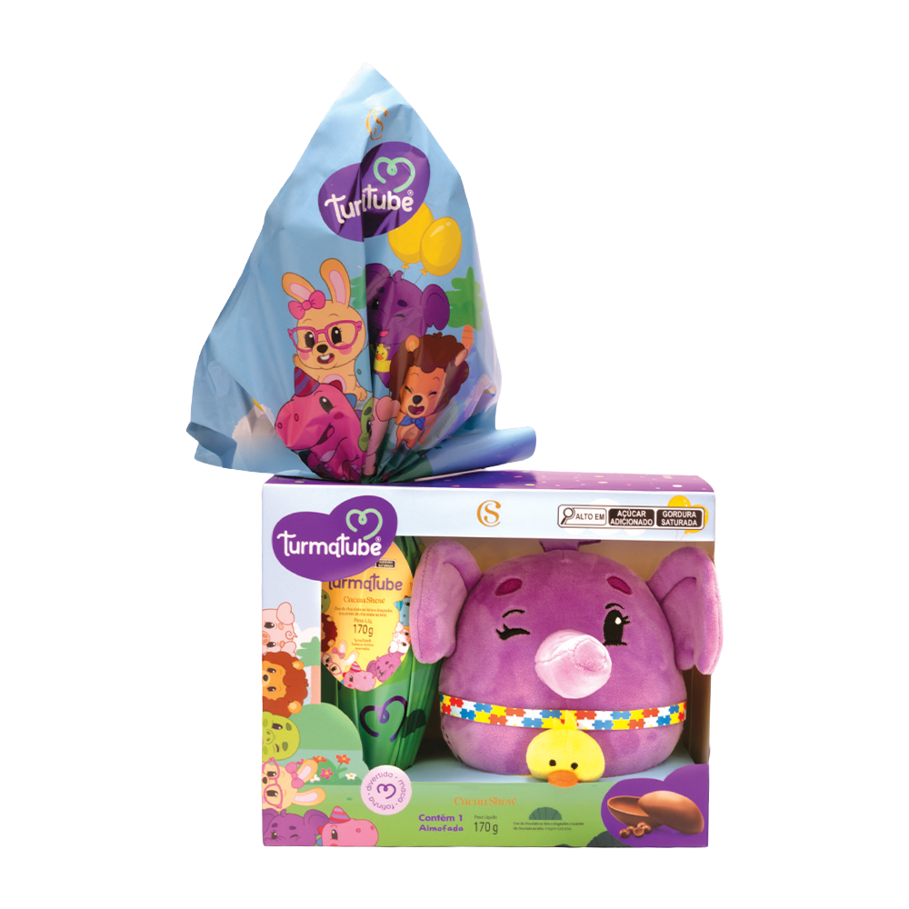 Ovo de P&aacute;scoa ao Leite Almofada TurmaTube 170g, , large. image number 0