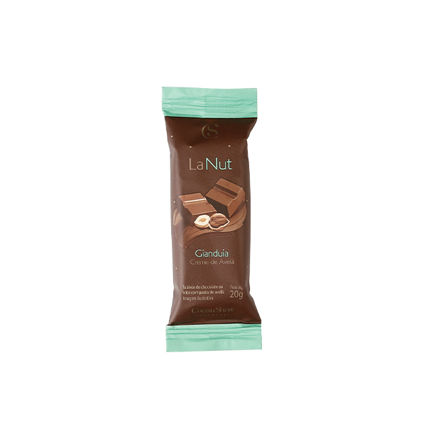 Tablete LaNut de Chocolate ao Leite e Avel&atilde; 20g