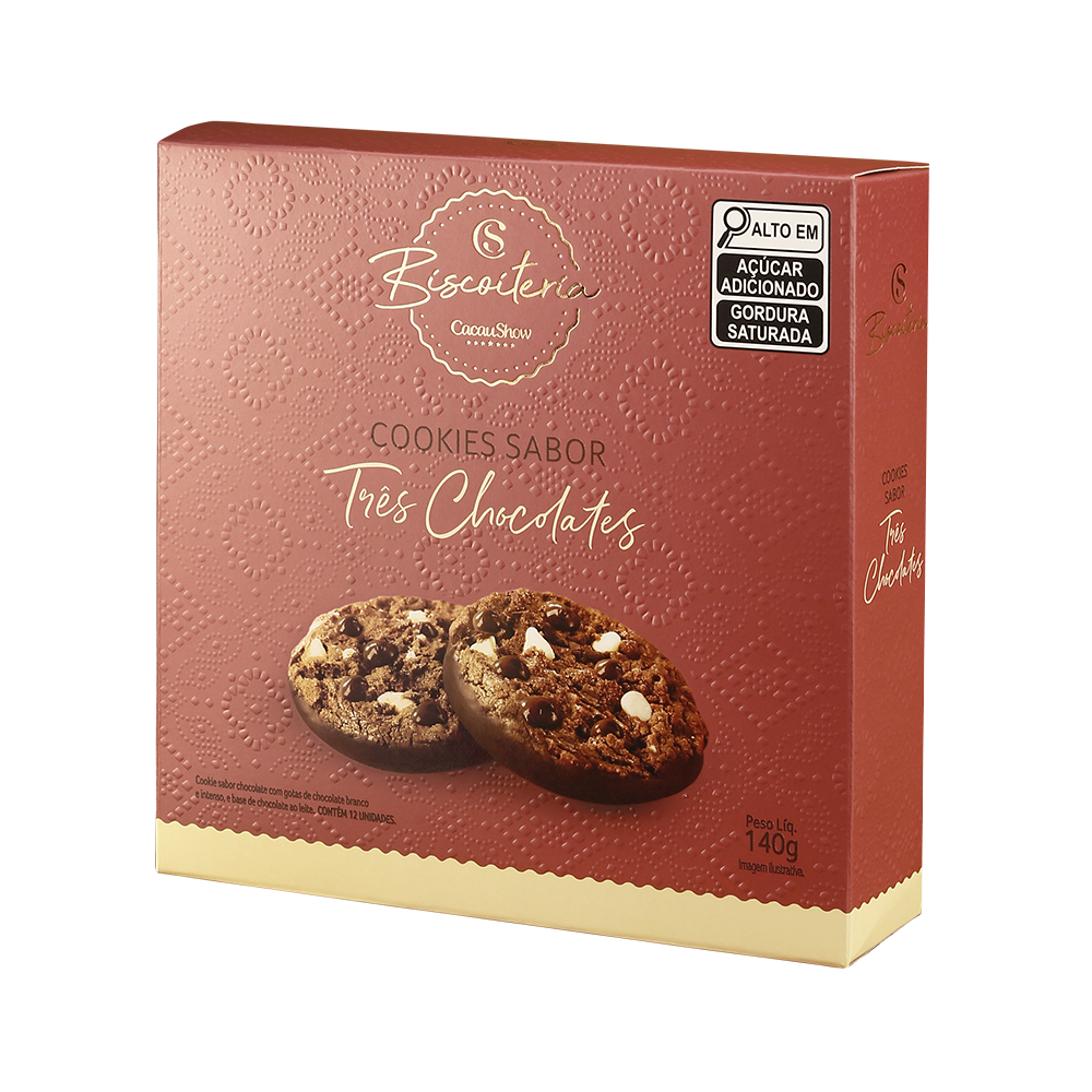 Cookies 3 Chocolates Sortidos 140g, , large. image number 0
