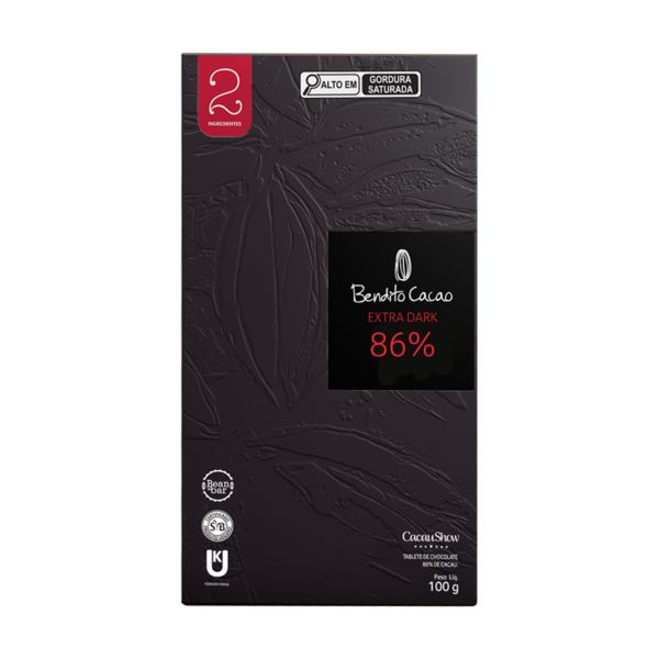 Tablete Bendito Cacao de Chocolate 86% Cacau 100g