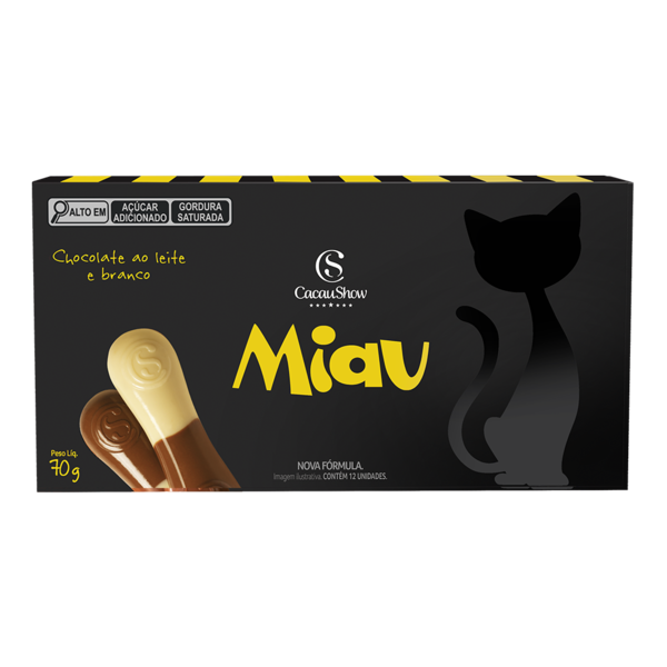 Tablete Miau de Chocolate Mezzo 70g