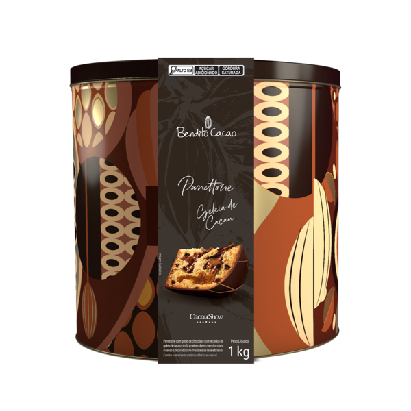 Panetone Bendito Cacao Geleia de Cacau Lata Marrom 1kg