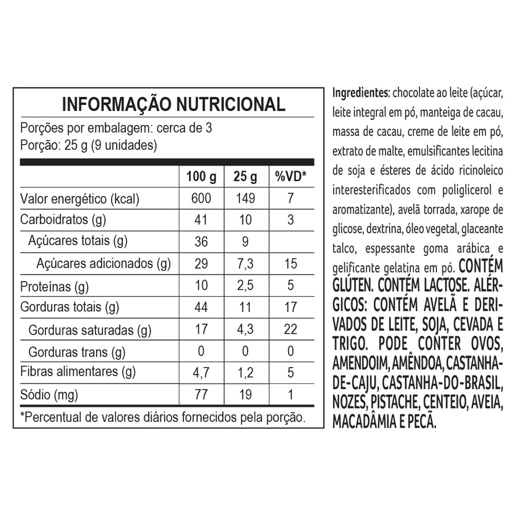 Mini Cubo com Drageados de Avel&atilde; 70g, , large. image number 1