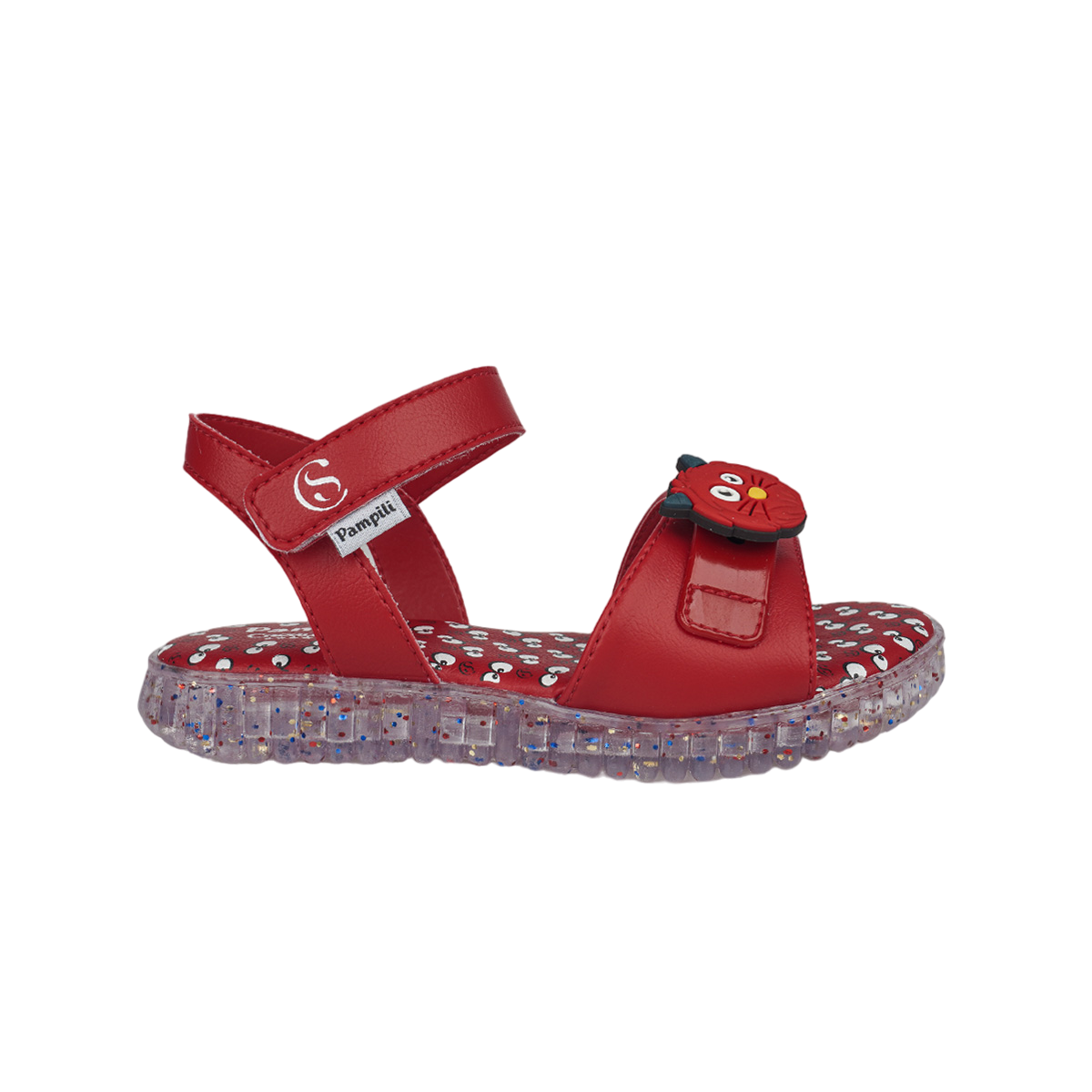 Sand&aacute;lia Infantil Pampili Chocomonstros Vermelha, , large. image number 1