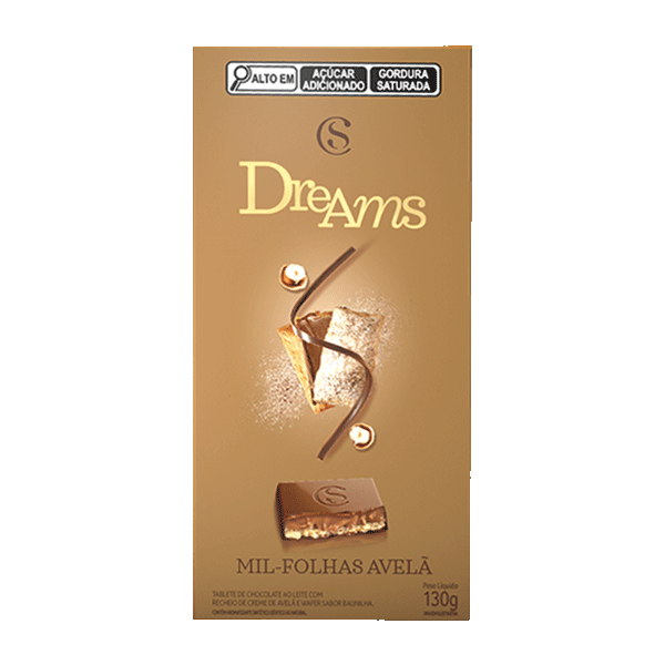 Tablete Dreams Mil-Folhas Avel&atilde; 130g