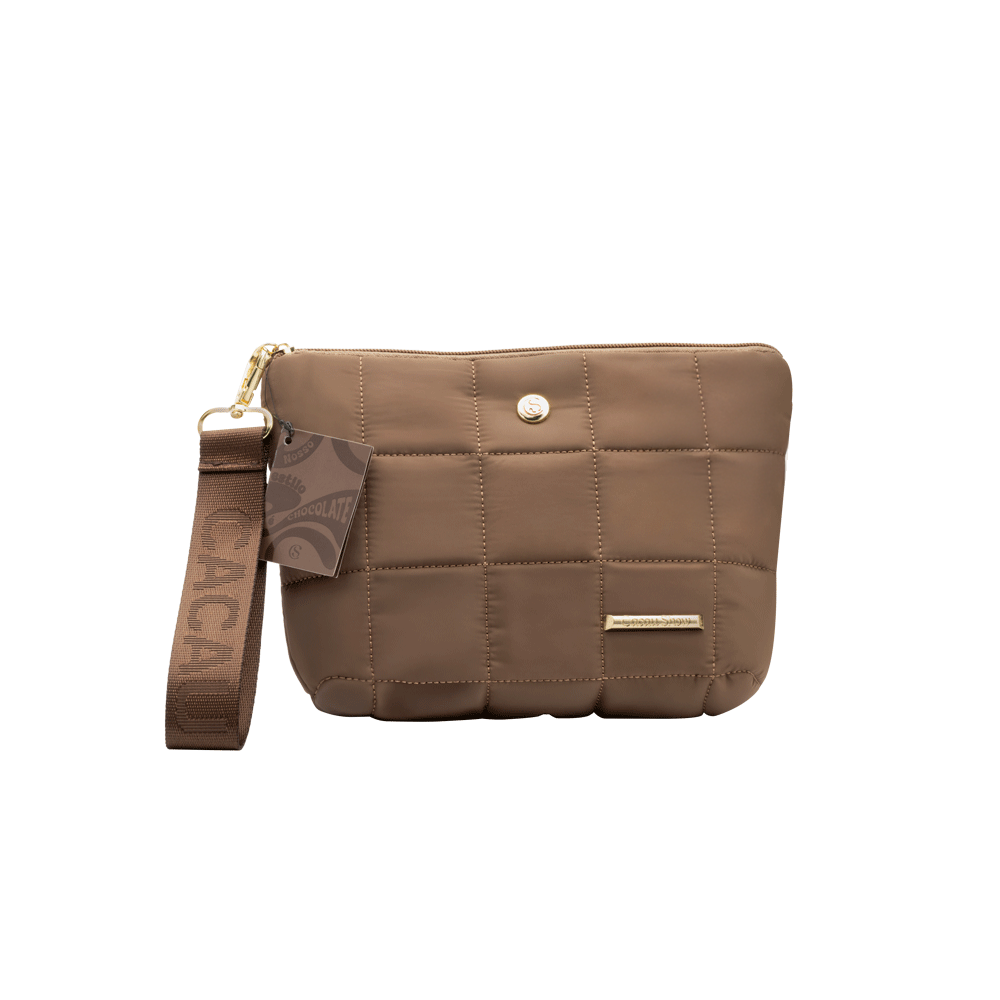 Necessaire Puffer Marrom Cacau Show, , large. image number 0