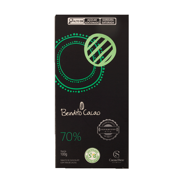 Tablete Bendito Cacao de Chocolate 70% Cacau 100g