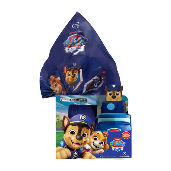 Ovo de P&aacute;scoa Patrulha Canina Garrafa Chase 170g