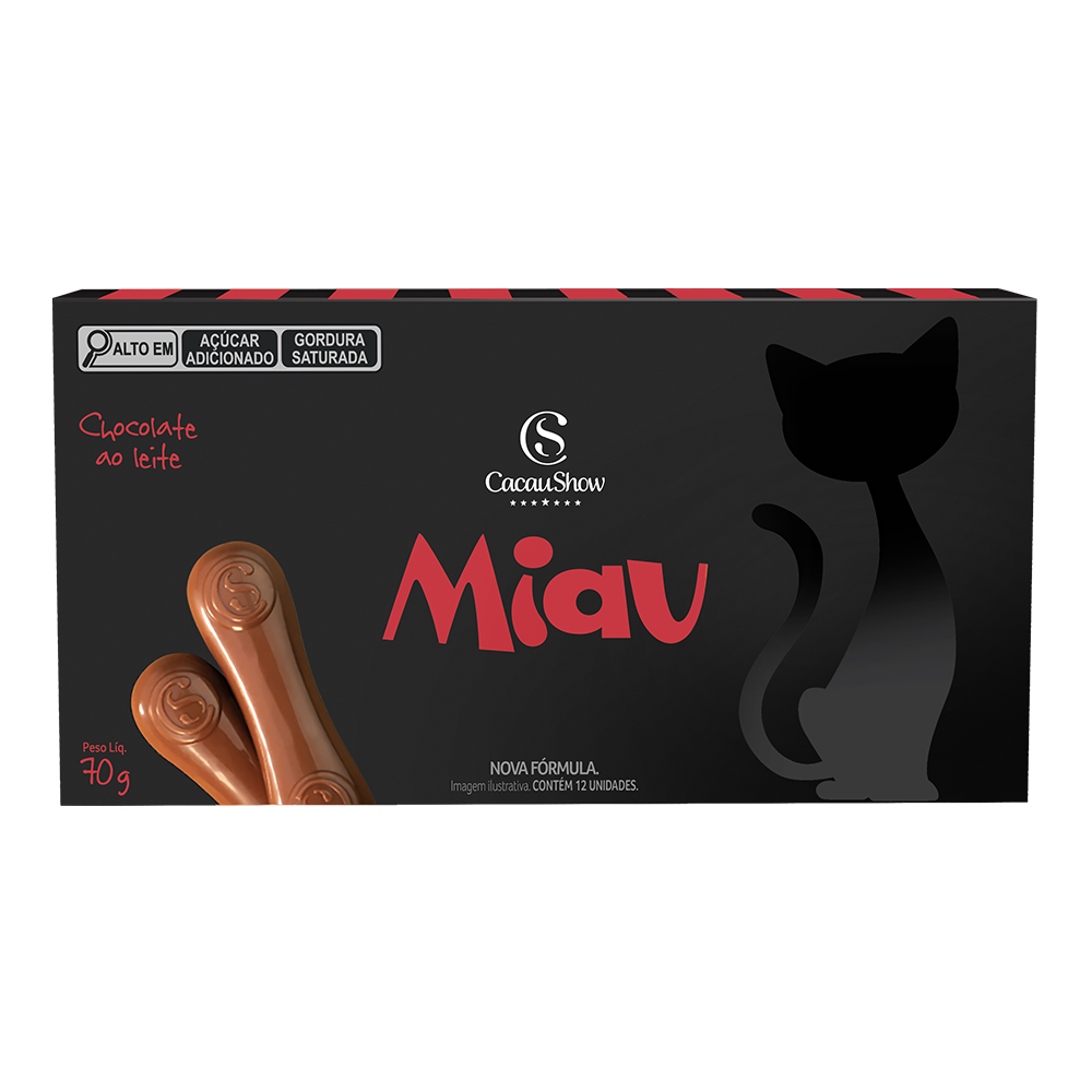 Tablete Miau de Chocolate ao Leite 70g, , large. image number 0