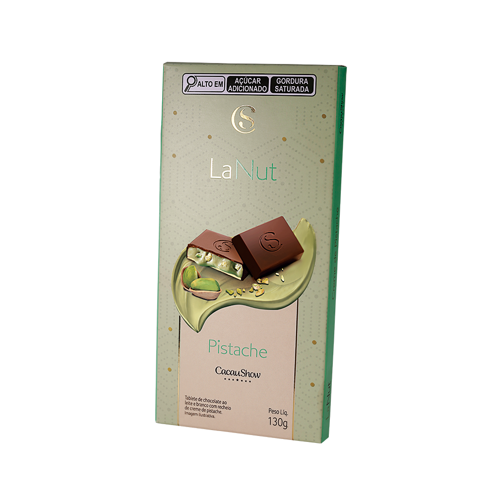 Tablete LaNut ao Leite e Branco Pistache 130g, , large. image number 0