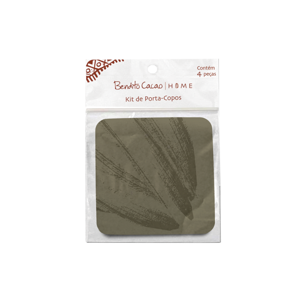 Kit 4 Porta-Copos Verde Bendito Cacao