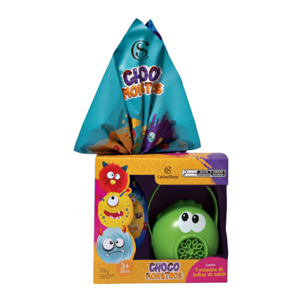 Ovo de P&aacute;scoa ao Leite Chocomonstros Bolha de Sab&atilde;o Ludovico 170g