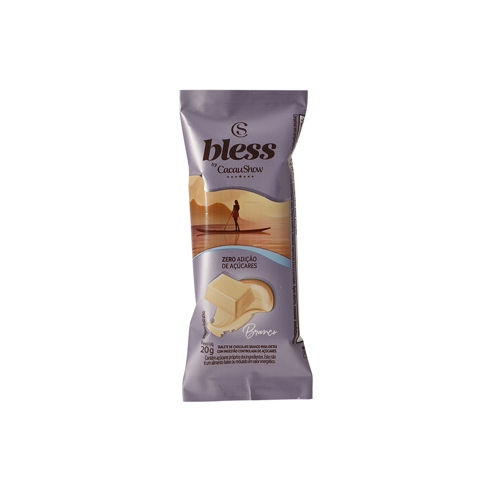 Tablete Bless Zero Adi&ccedil;&atilde;o de A&ccedil;&uacute;car Branco 20g, , large. image number 0