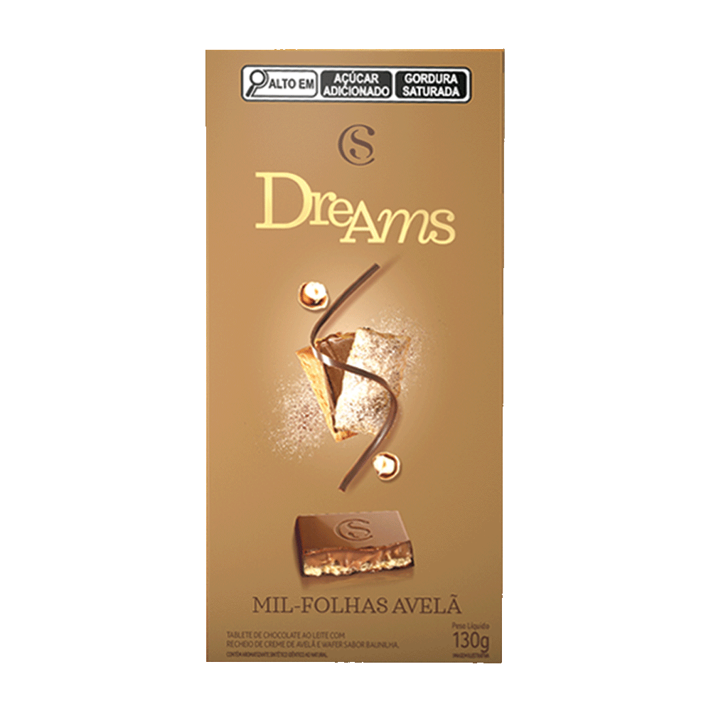 Tablete Dreams Mil-Folhas Avel&atilde; 130g, , large. image number 0