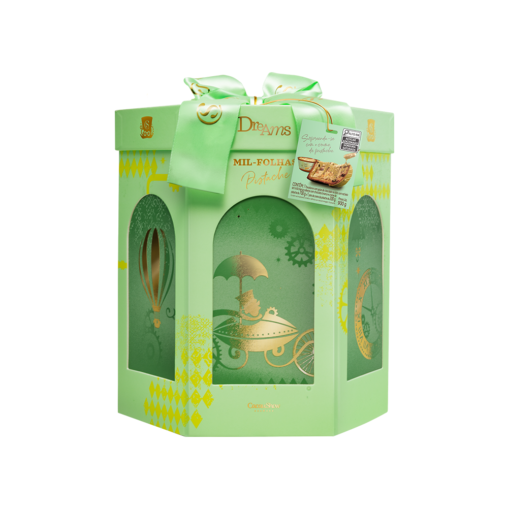 Panetone Dreams Mil-Folhas Pistache 900g, , large. image number 0