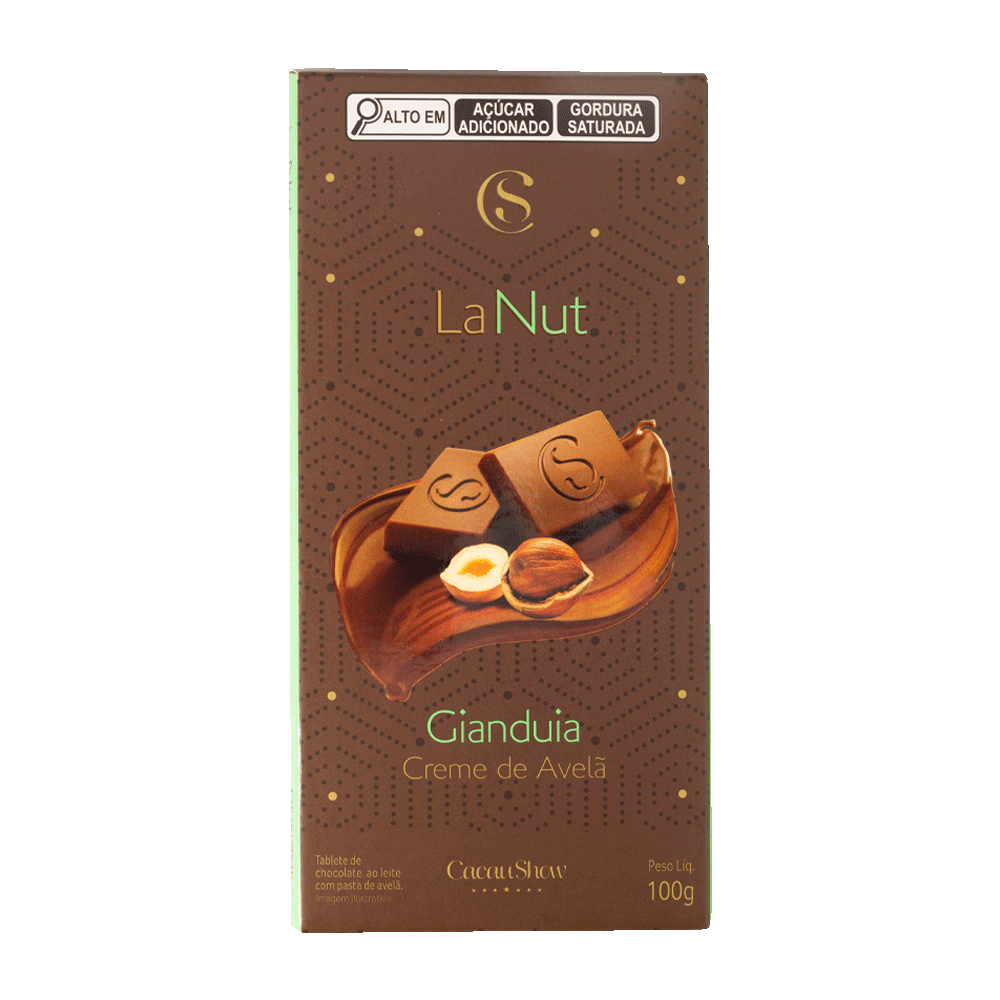 Tablete LaNut de Chocolate ao Leite e Avel&atilde; 100g, , large. image number 0