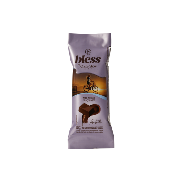 Tablete Bless Zero Adi&ccedil;&atilde;o de A&ccedil;&uacute;car ao Leite 20g