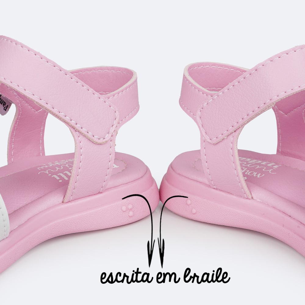 Sand&aacute;lia Infantil Pampili Chocomonstros Claudete Rosa, , large. image number 7