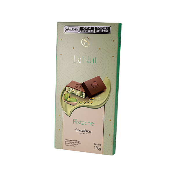 Tablete LaNut ao Leite e Branco Pistache 130g