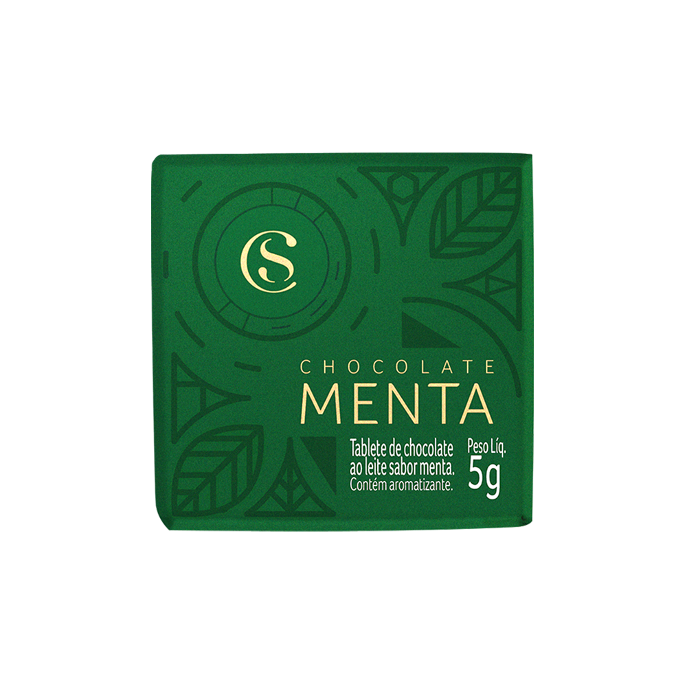 Tablete de Chocolate ao Leite e Menta 5g, , large. image number 0