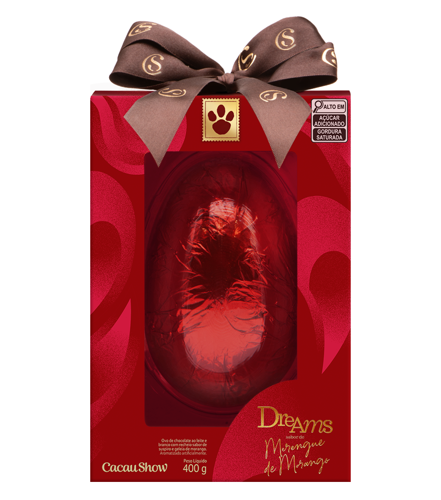 Ovo de P&aacute;scoa Dreams Merengue de Morango 400g, , large. image number 0