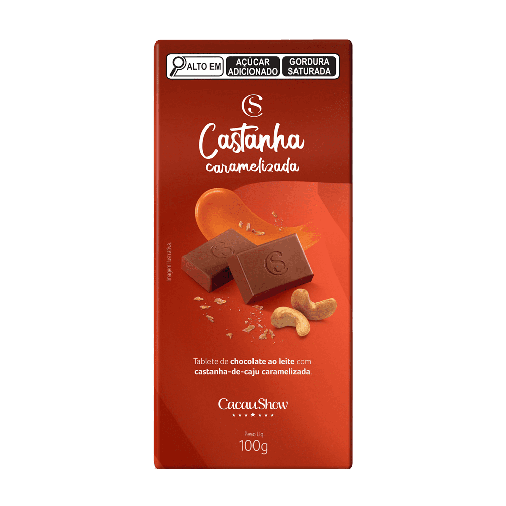 Tablete ao Leite com Castanha de Caju 100g, , large. image number 0