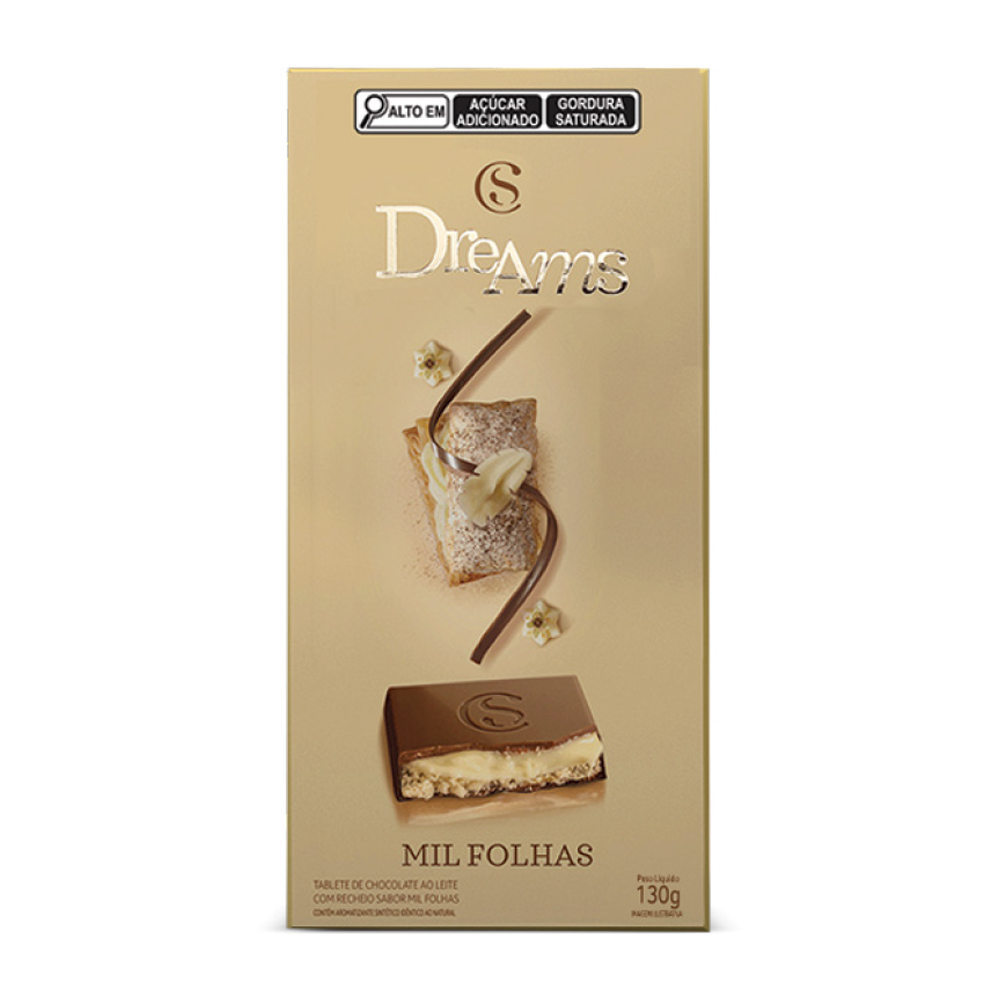 Tablete Dreams Mil-Folhas 130g, , large. image number 0