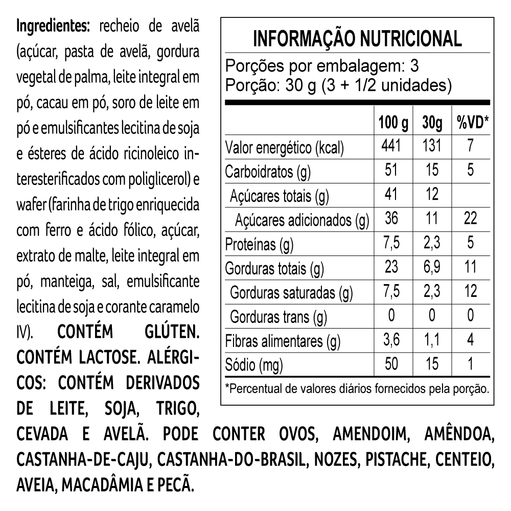Wafer LaNut Recheio Avel&atilde; 80g, , large. image number 1
